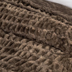 Ruched Faux Fur Throw Blanket - Alondra, photo 17 of 43