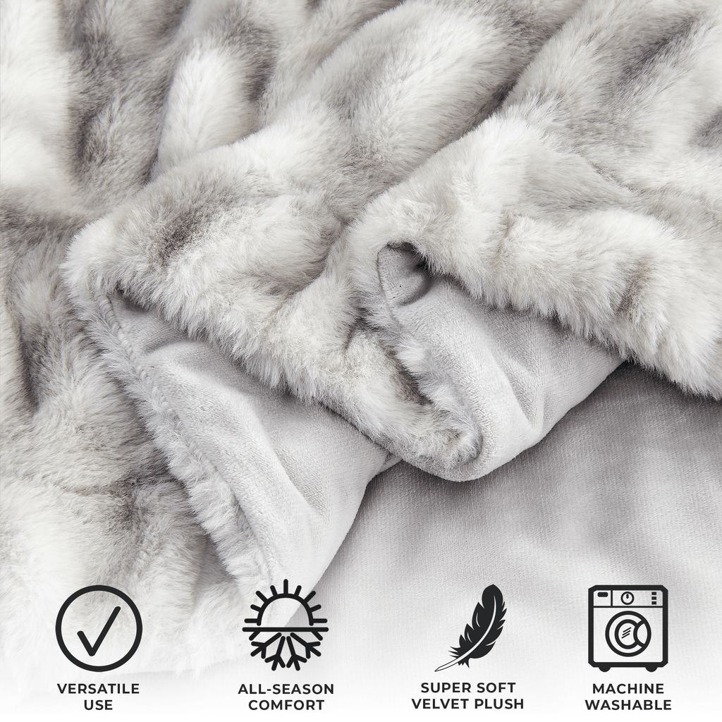 Ruched Faux Fur Throw Blanket - Alondra, photo 23 of 43