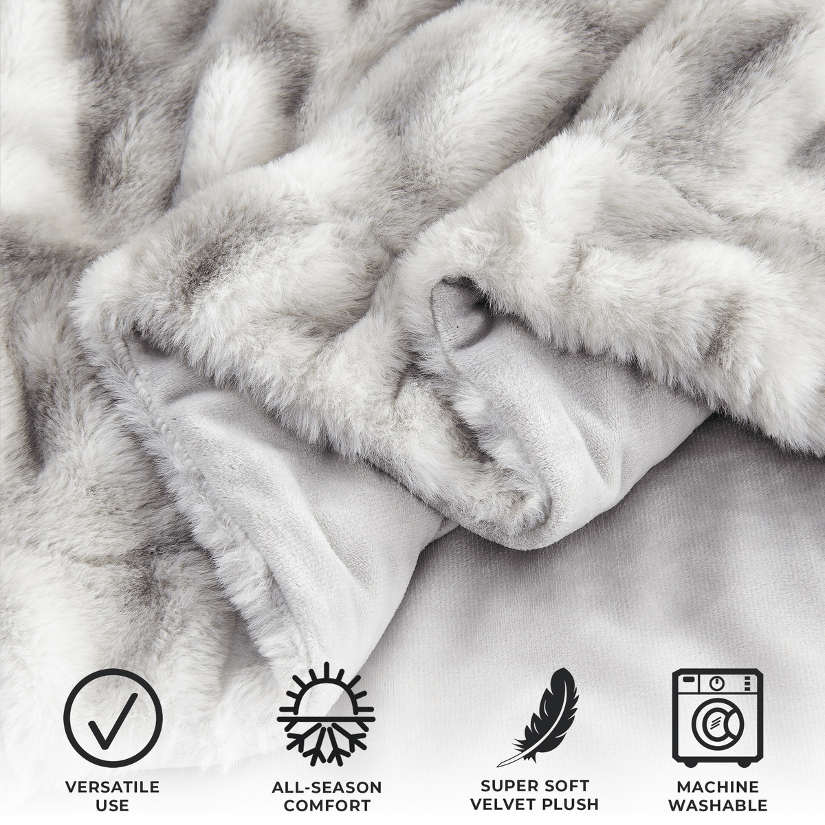 Ruched Faux Fur Throw Blanket - Alondra, photo 23 of 43