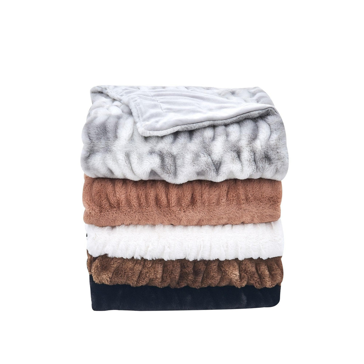 Ruched Faux Fur Throw Blanket - Alondra, photo 25 of 43