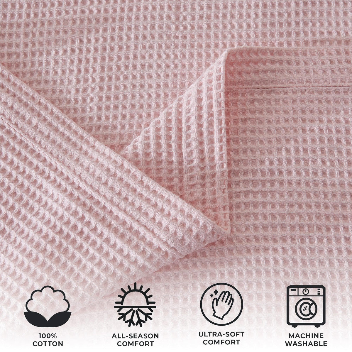 100% Cotton Waffle Weave Blanket - Mikala, photo 4 of 70