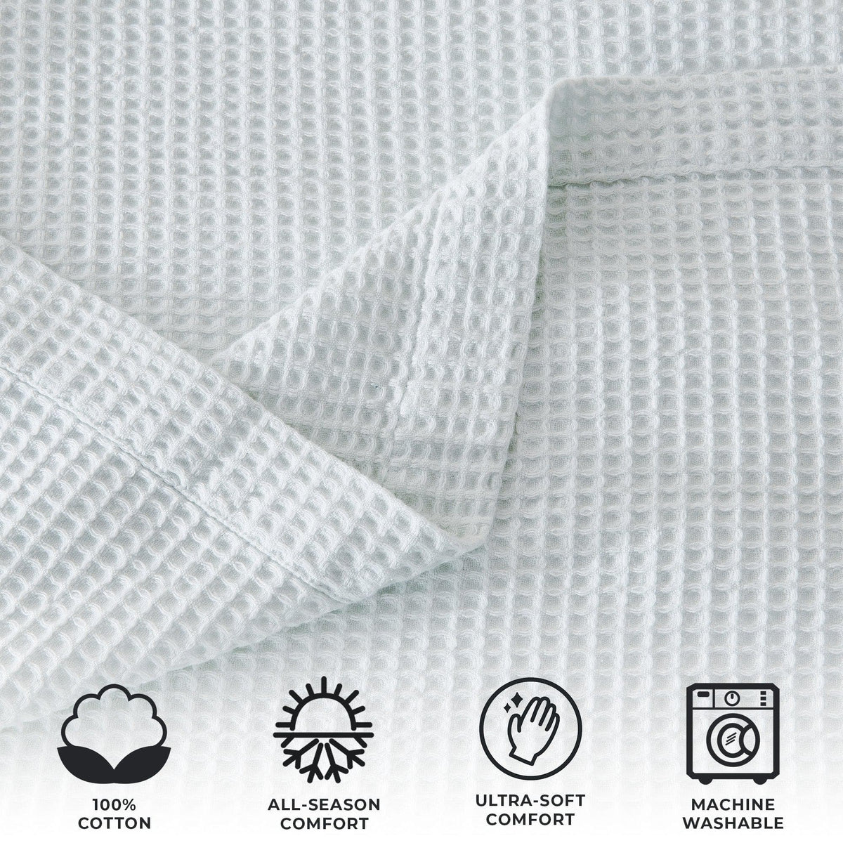 100% Cotton Waffle Weave Blanket - Mikala, photo 14 of 70