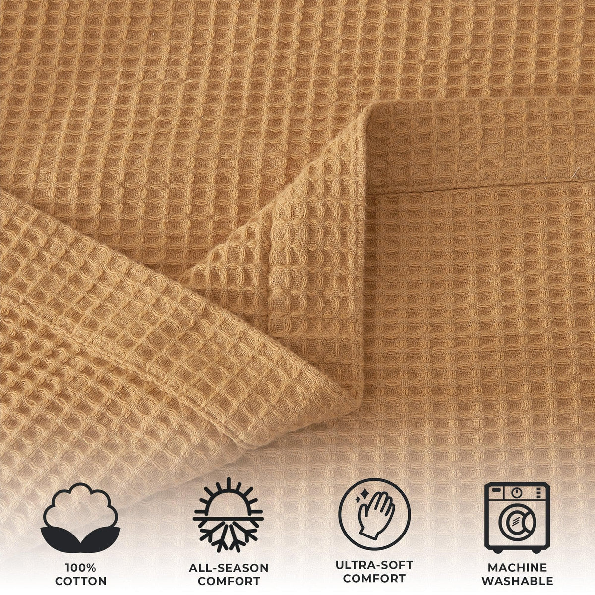 100% Cotton Waffle Weave Blanket - Mikala, photo 24 of 70