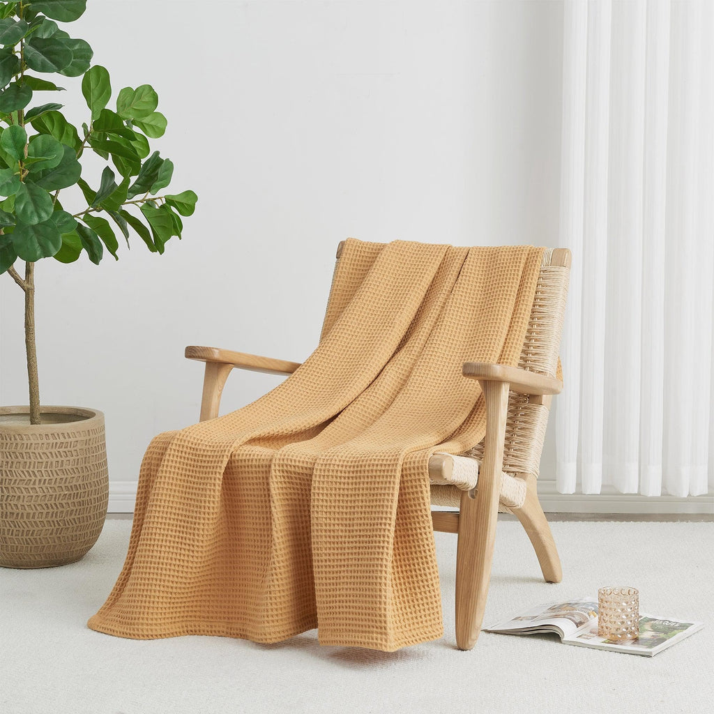100% Cotton Waffle Weave Blanket - Mikala, photo 23 of 70