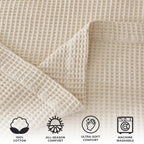 100% Cotton Waffle Weave Blanket - Mikala, photo 34 of 70