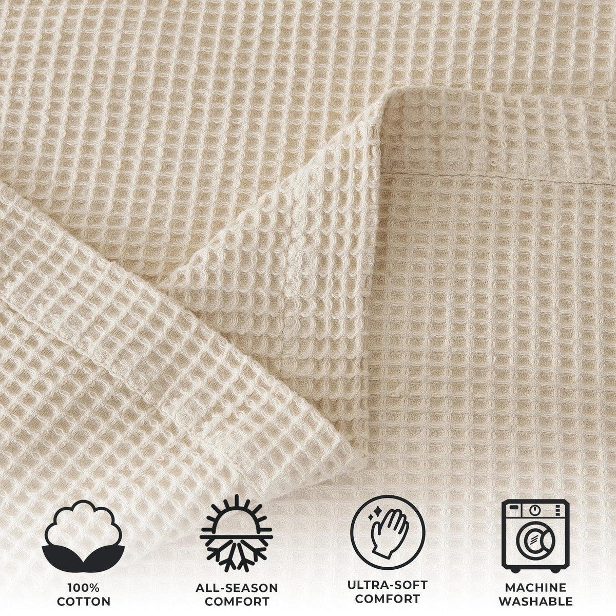 100% Cotton Waffle Weave Blanket - Mikala, photo 34 of 70