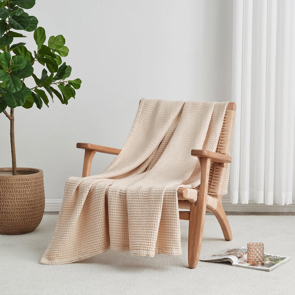 100% Cotton Waffle Weave Blanket - Mikala, photo 43 of 70