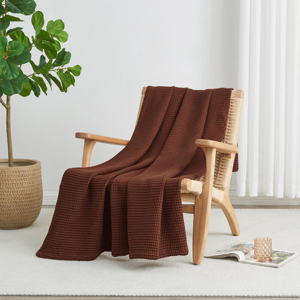 100% Cotton Waffle Weave Blanket - Mikala, photo 48 of 70