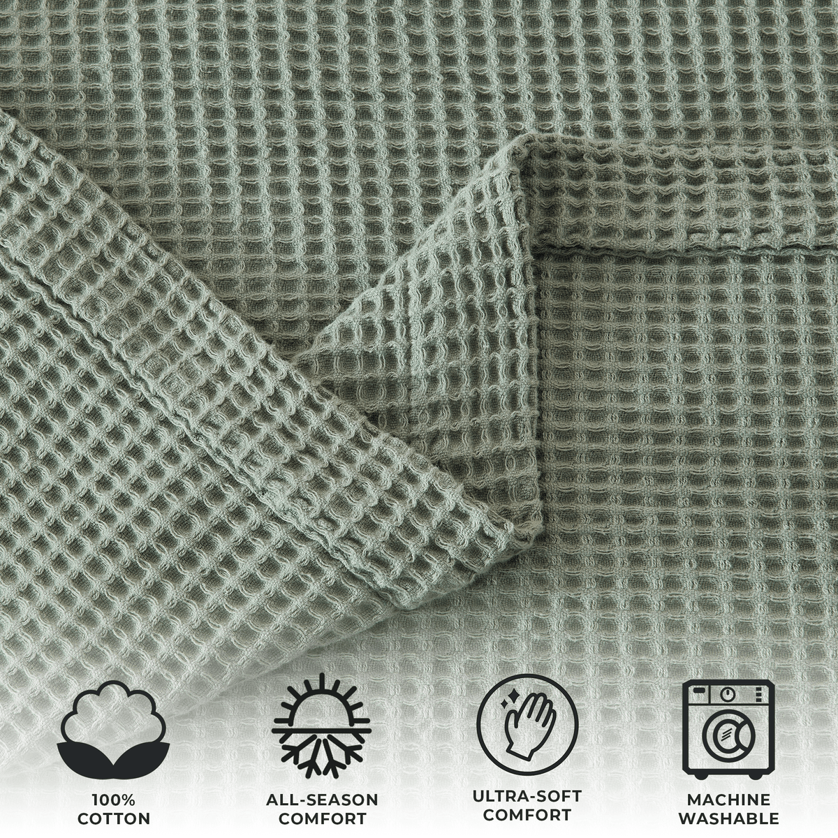 100% Cotton Waffle Weave Blanket - Mikala, photo 54 of 70