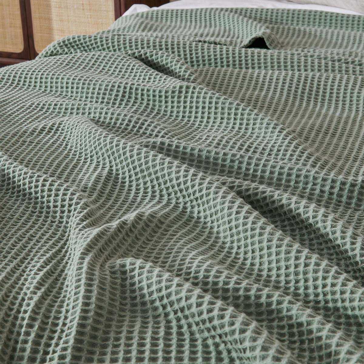 100% Cotton Waffle Weave Blanket - Mikala, photo 52 of 70