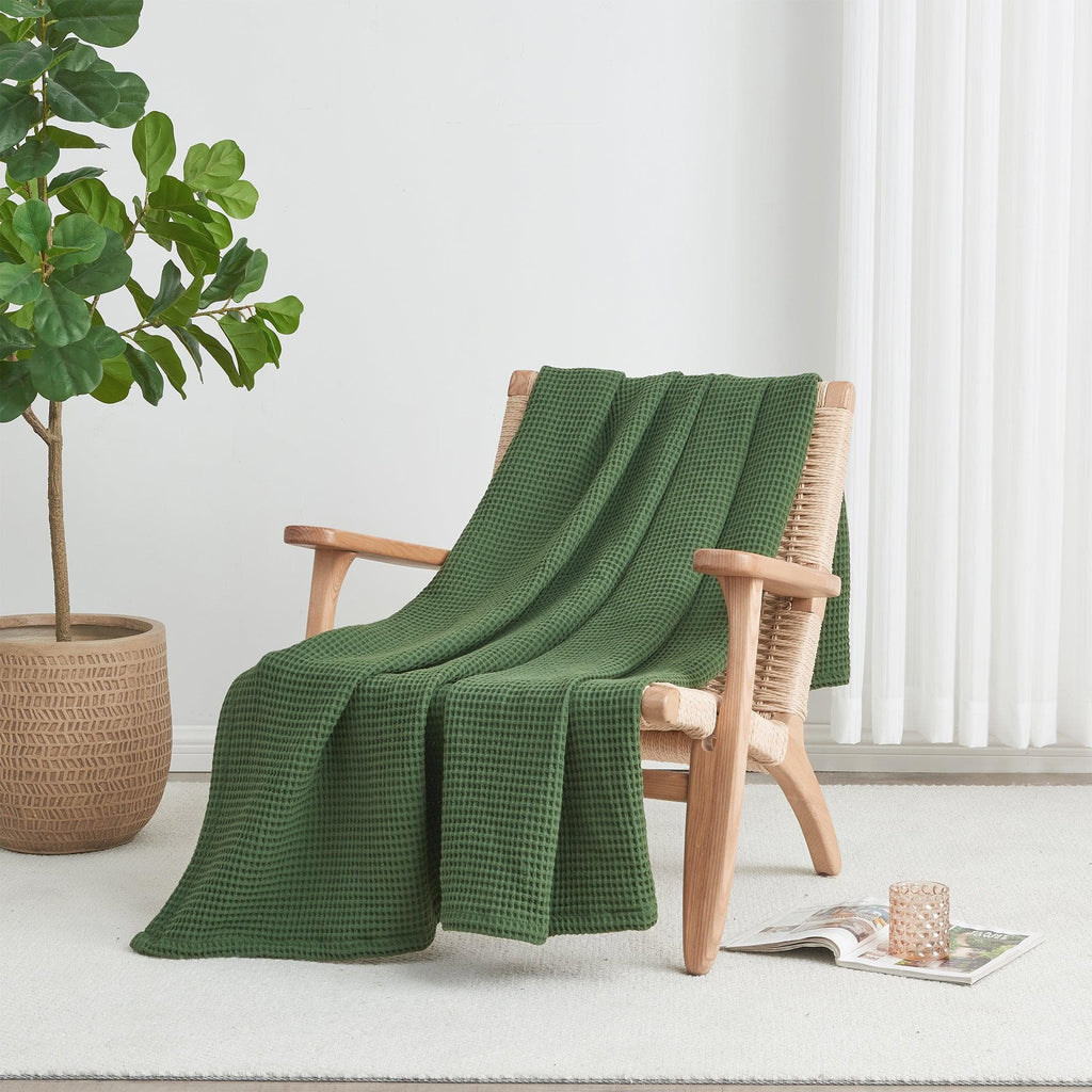 100% Cotton Waffle Weave Blanket - Mikala, photo 58 of 70