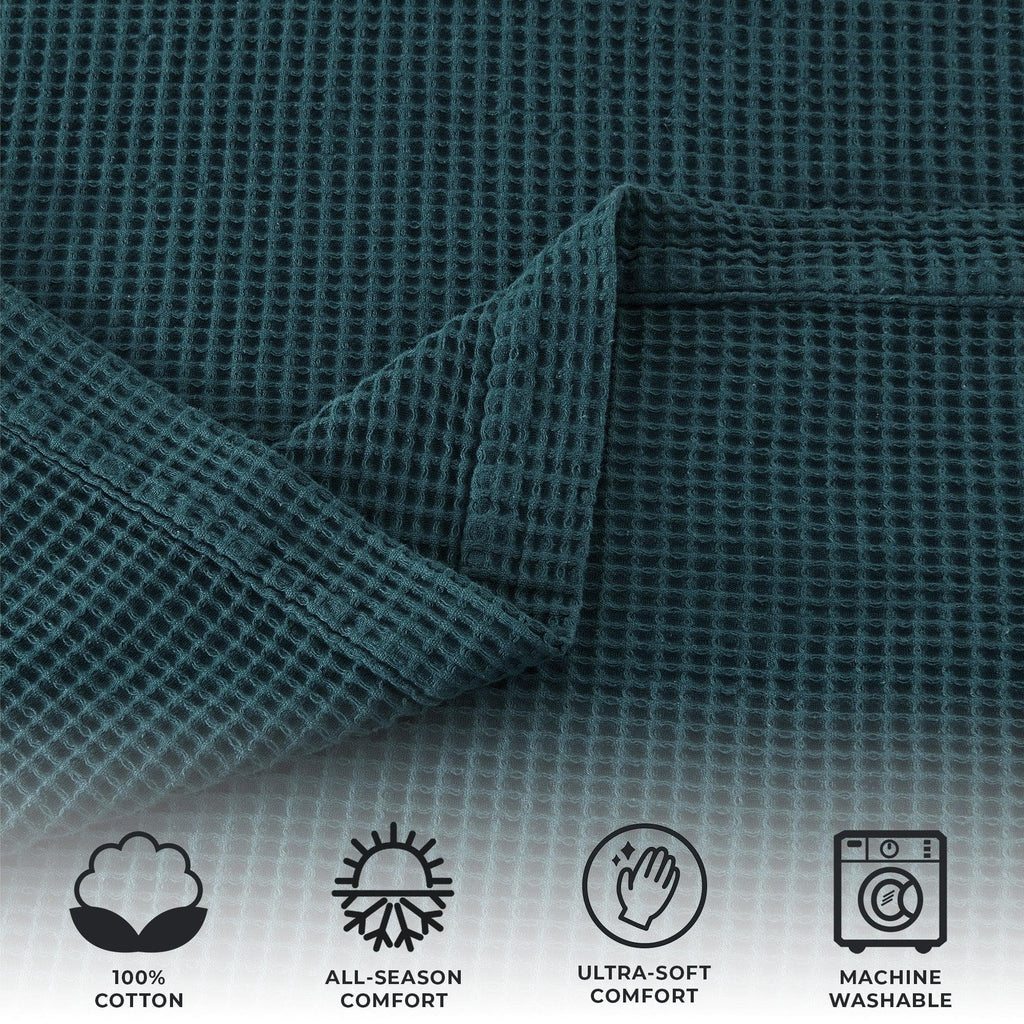 100% Cotton Waffle Weave Blanket - Mikala, photo 64 of 70