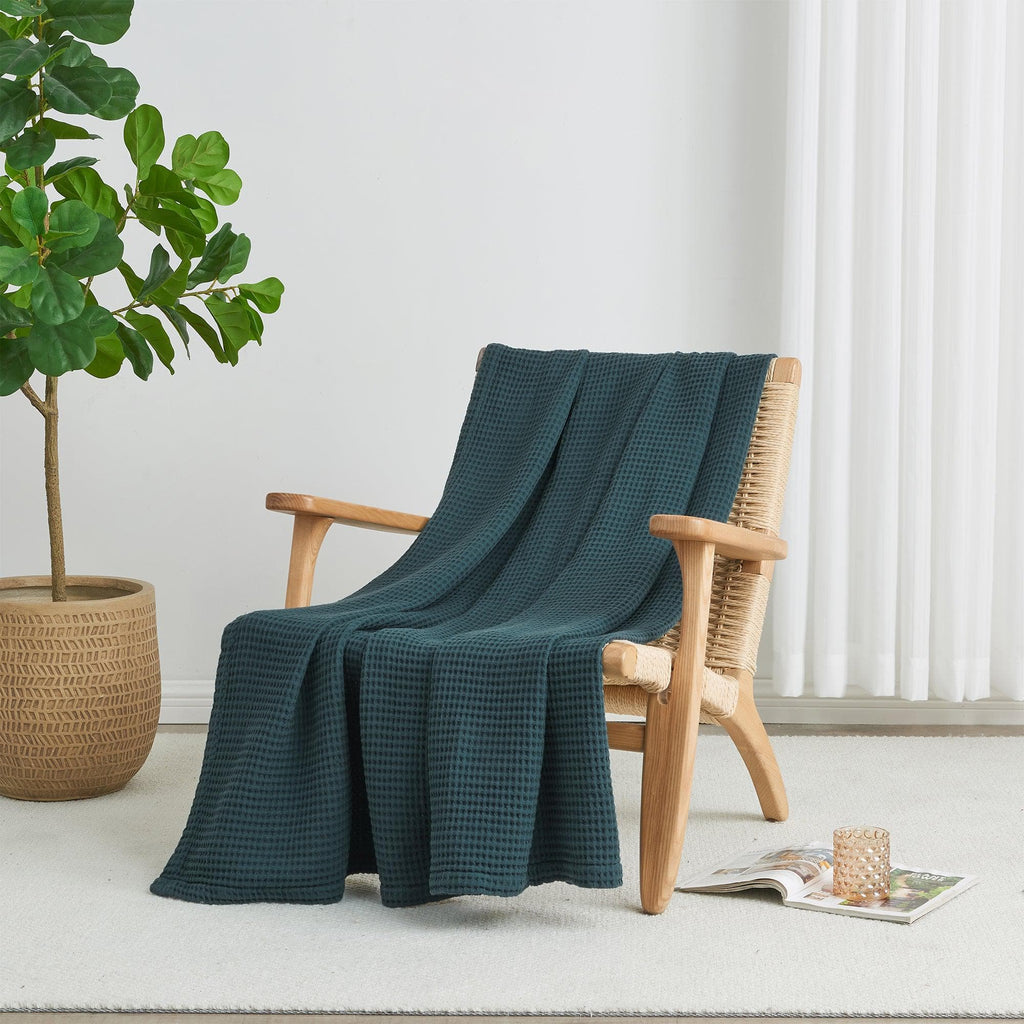 100% Cotton Waffle Weave Blanket - Mikala, photo 63 of 70