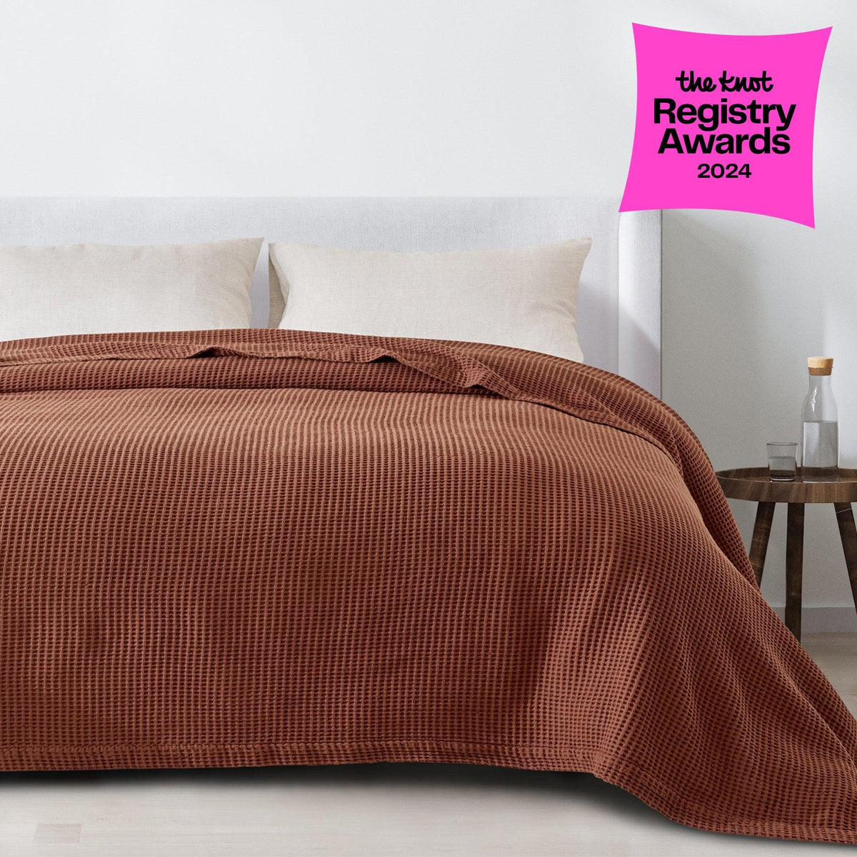 100% Cotton Waffle Weave Blanket - Mikala, photo 46 of 70