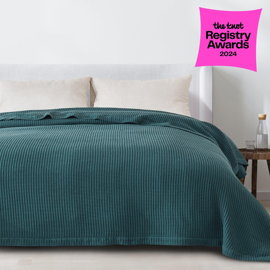 100% Cotton Waffle Weave Blanket - Mikala, photo 61 of 70