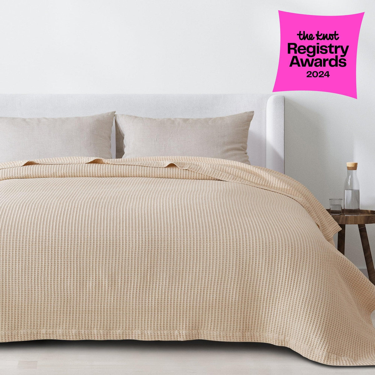 100% Cotton Waffle Weave Blanket - Mikala, photo 41 of 70
