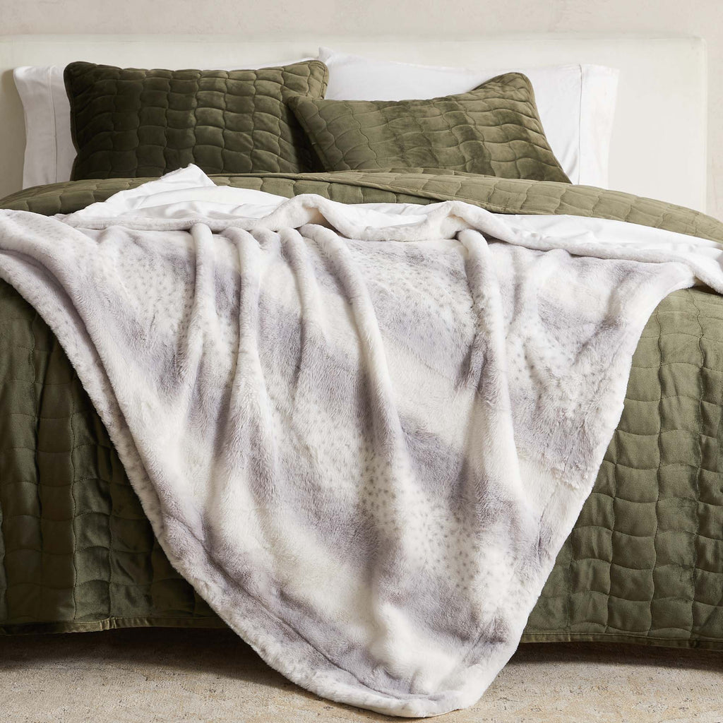 Faux Fur Printed Throw Blanket - Aaliyah Collection, photo 7 of 18