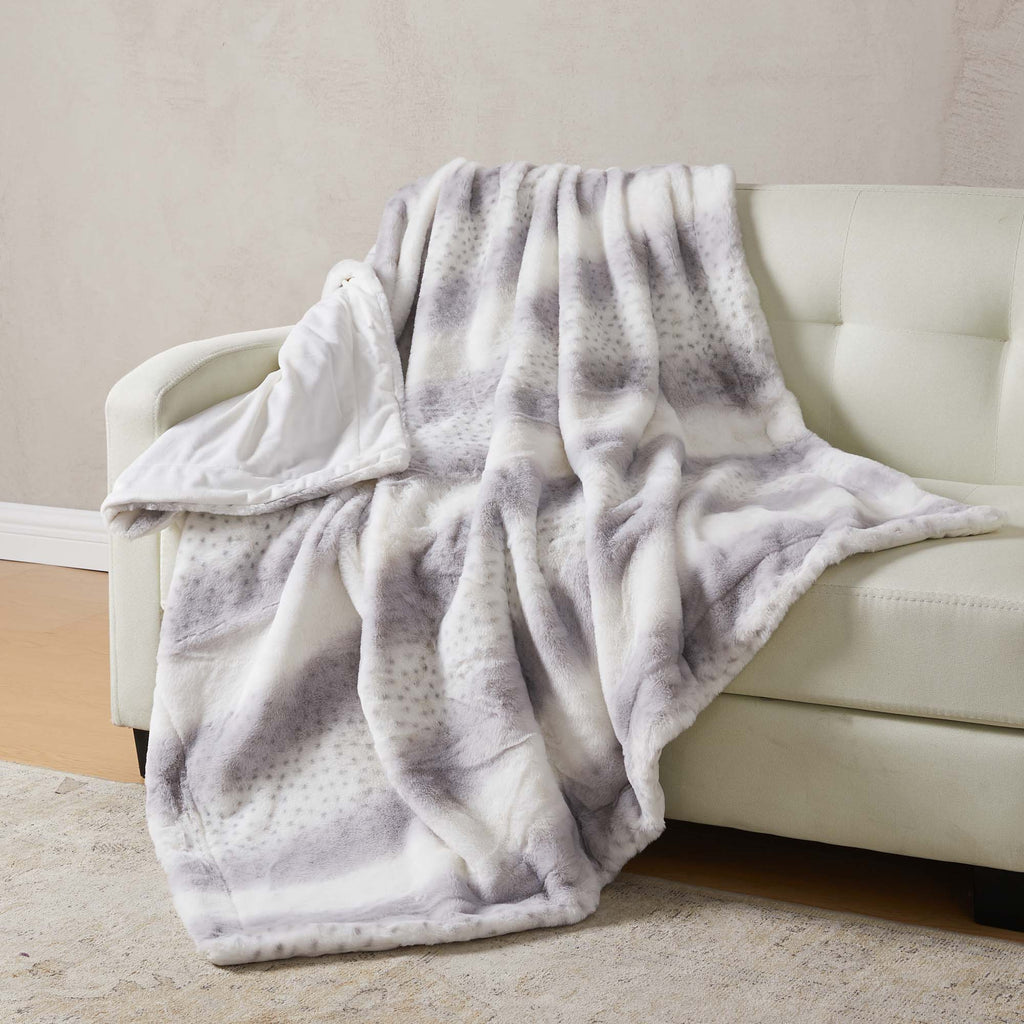 Faux Fur Printed Throw Blanket - Aaliyah Collection, photo 9 of 18