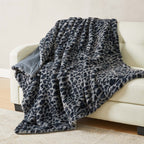Faux Fur Printed Throw Blanket - Aaliyah Collection, photo 3 of 18