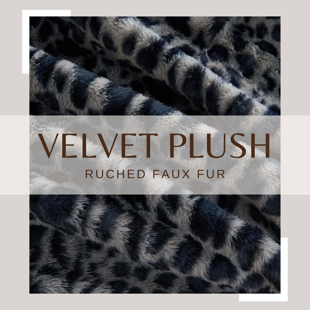 Faux Fur Printed Throw Blanket - Aaliyah Collection, photo 4 of 18