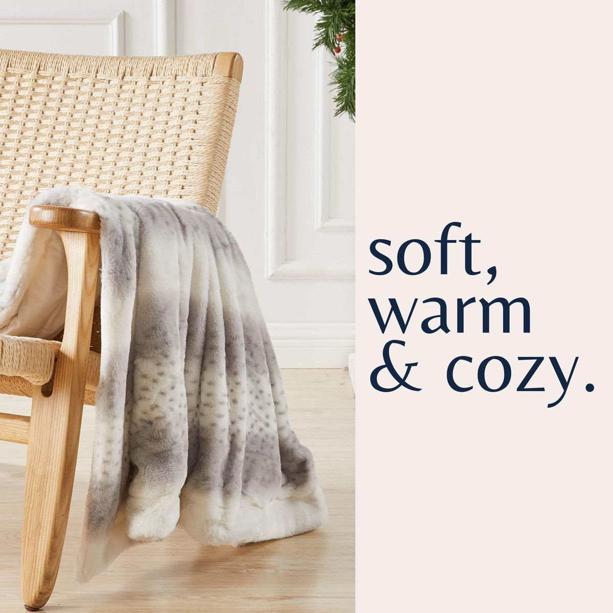 Faux Fur Printed Throw Blanket - Aaliyah Collection, photo 11 of 18