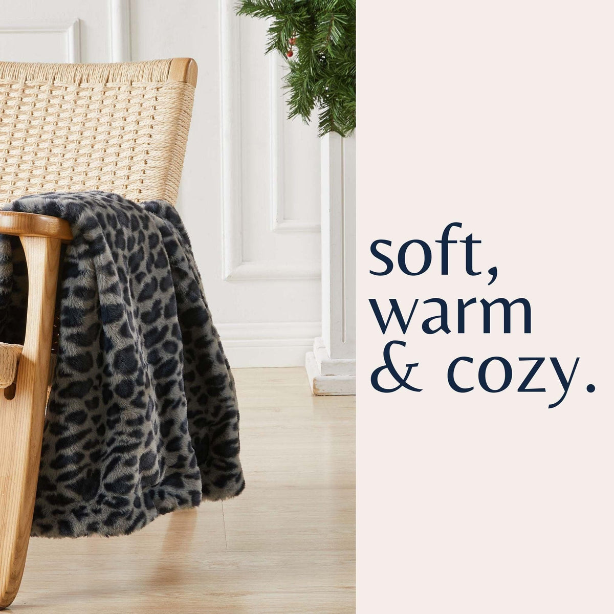 Faux Fur Printed Throw Blanket - Aaliyah Collection, photo 5 of 18
