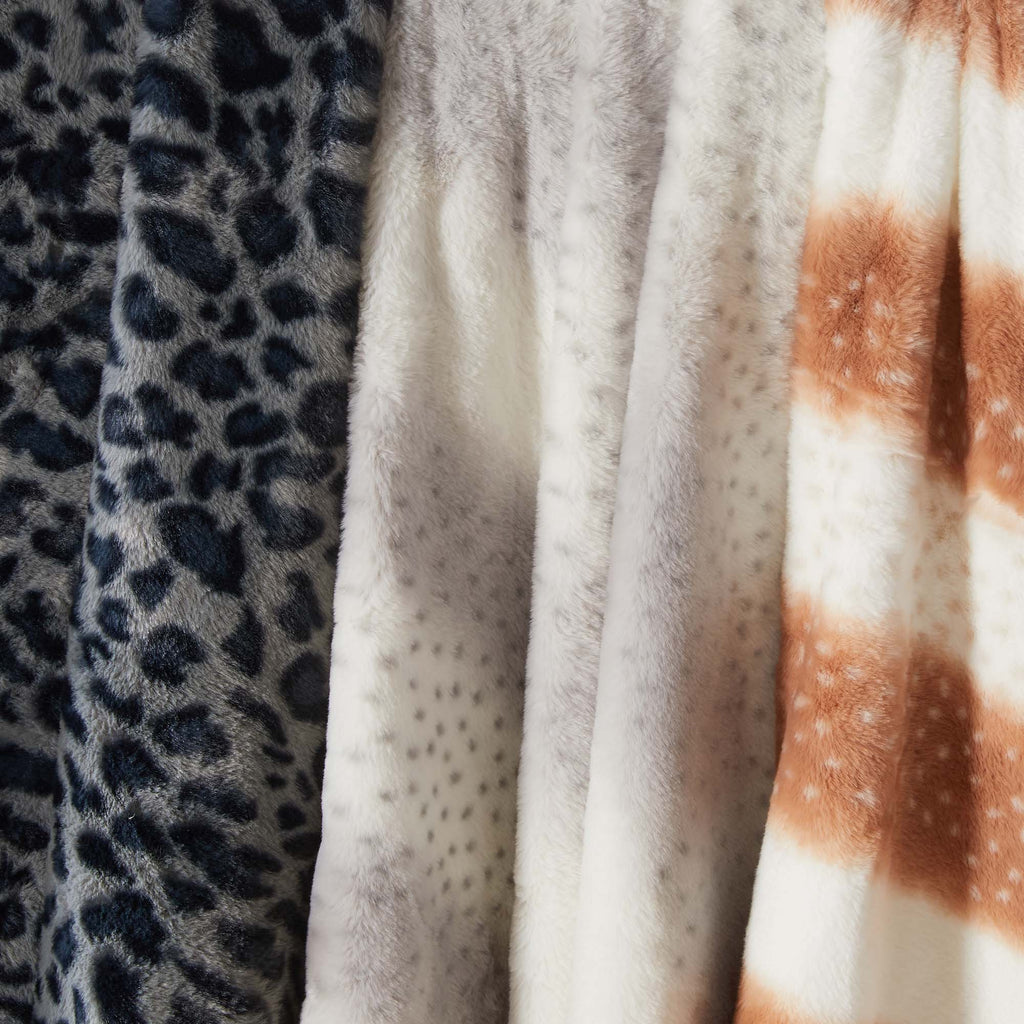 Faux Fur Printed Throw Blanket - Aaliyah Collection, photo 12 of 18