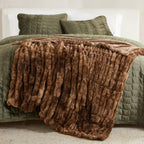 Ruched Faux Fur Throw Blanket - Alondra, photo 26 of 43