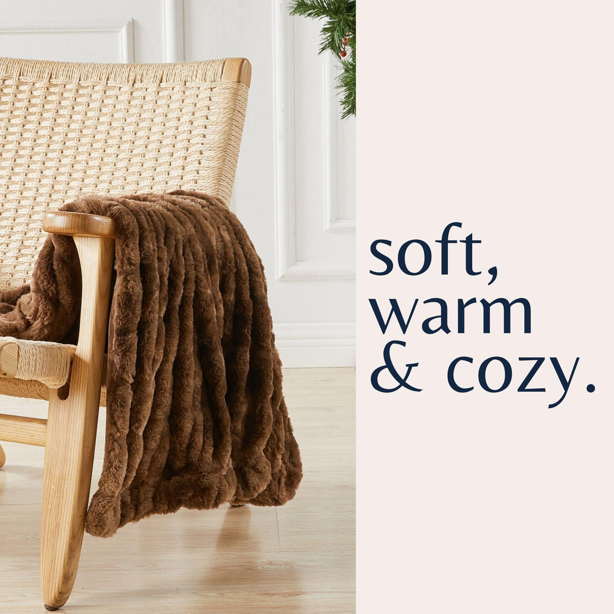Ruched Faux Fur Throw Blanket - Alondra, photo 30 of 43