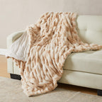 Ruched Faux Fur Throw Blanket - Alondra, photo 34 of 43