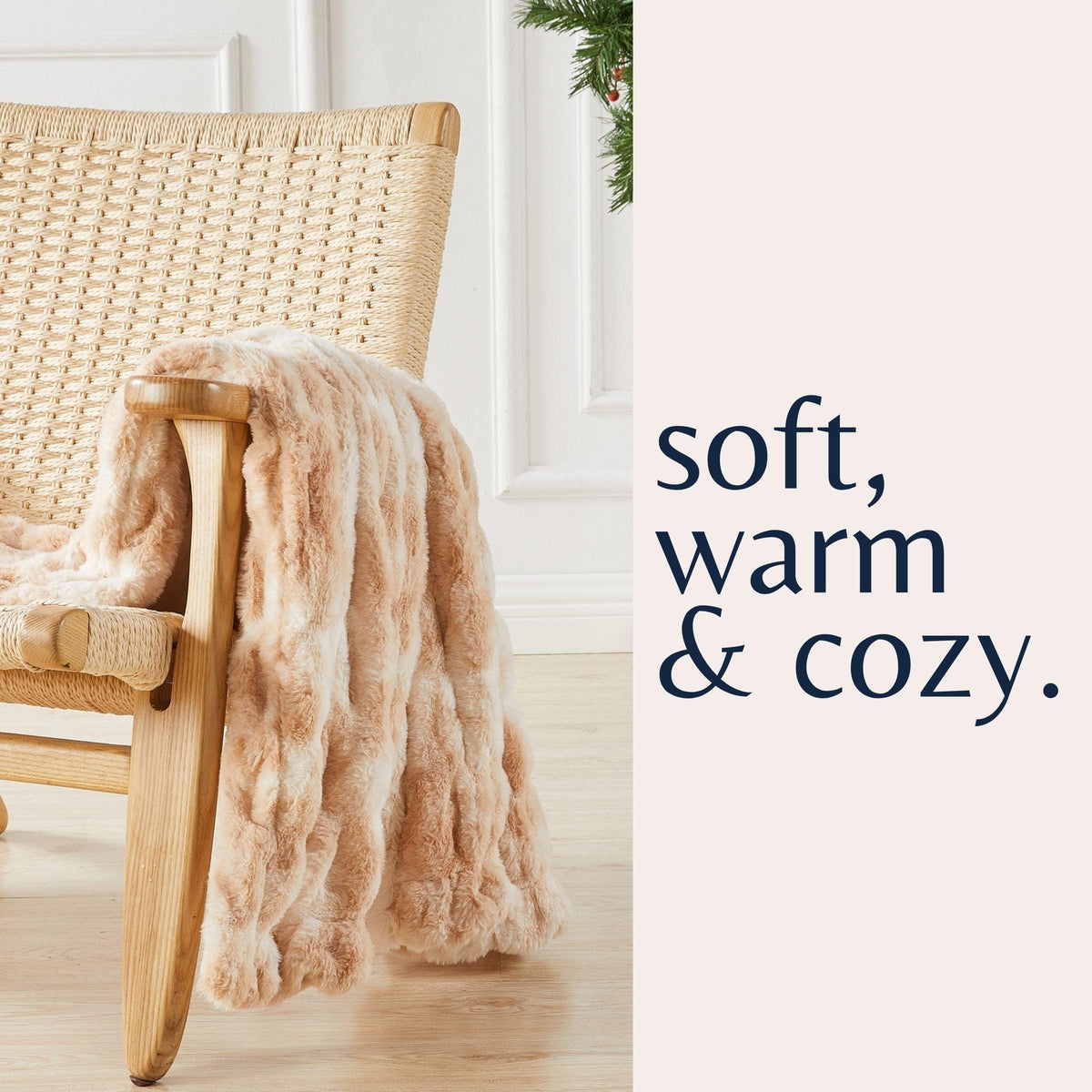Ruched Faux Fur Throw Blanket - Alondra, photo 36 of 43