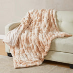 Ruched Faux Fur Throw Blanket - Alondra, photo 40 of 43