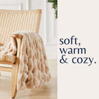 Ruched Faux Fur Throw Blanket - Alondra, photo 42 of 43