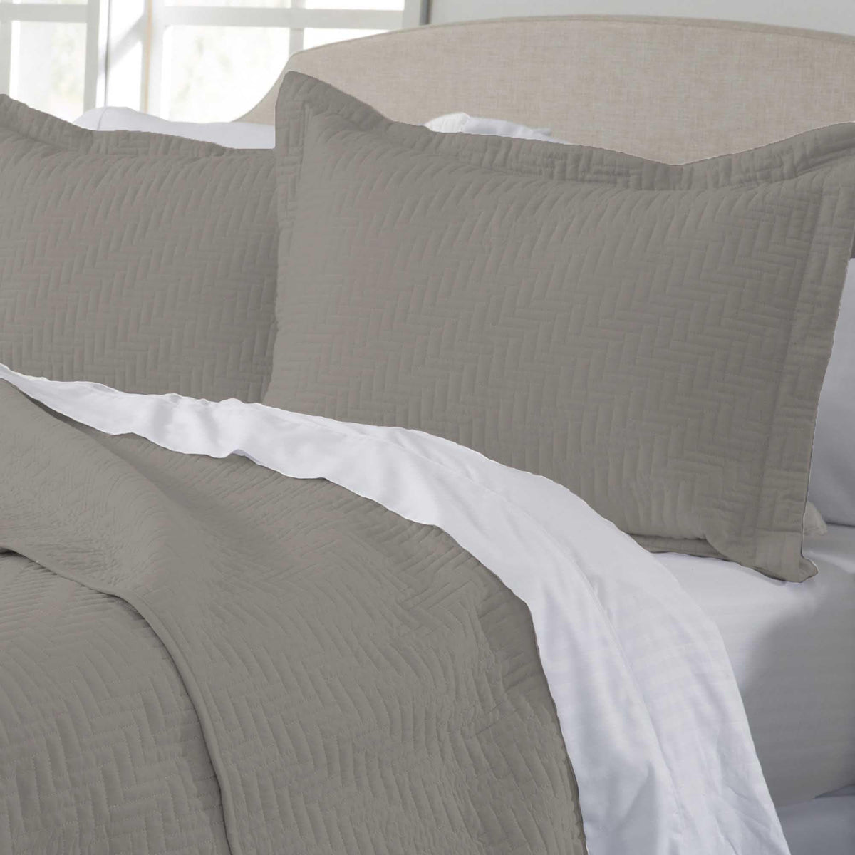 Herringbone Stitched Quilt - Louise Collection, photo 7 of 15