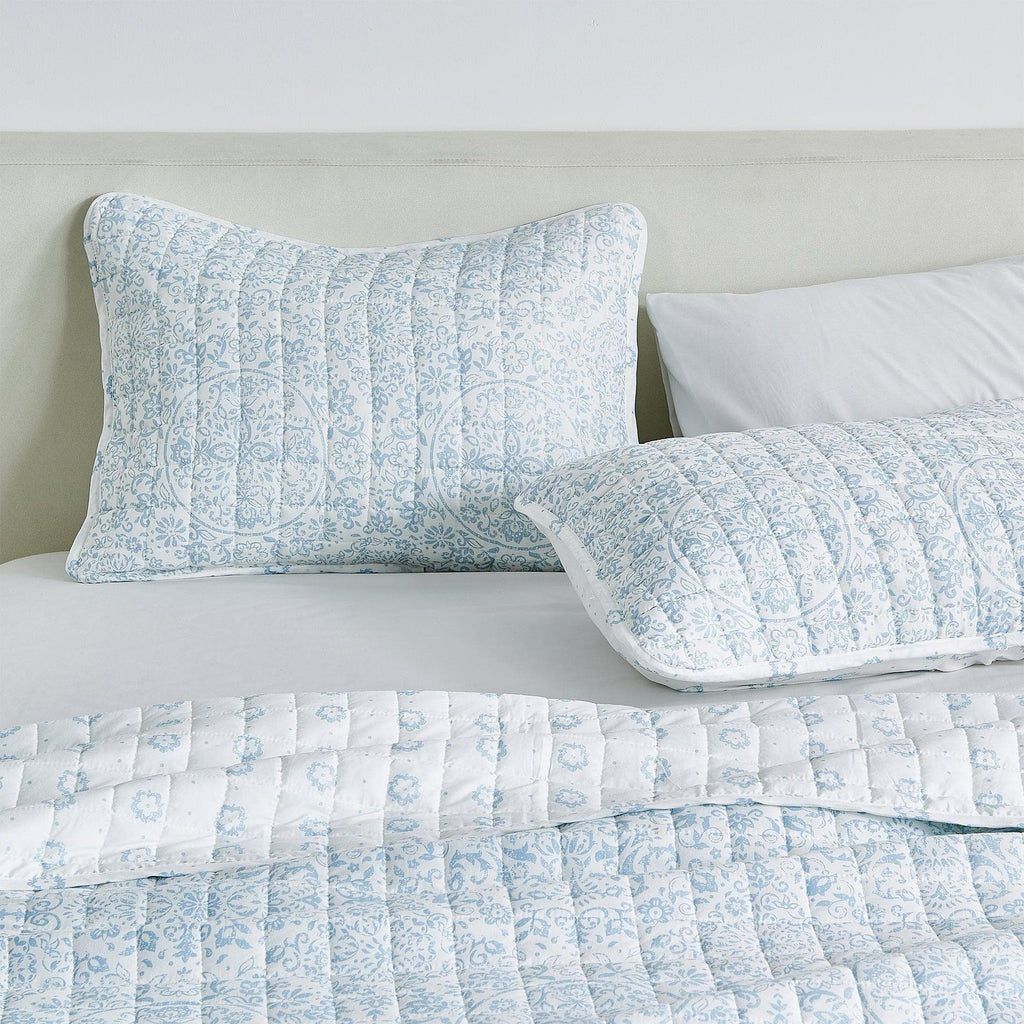 Floral Medallion Printed Microfiber Quilt Set - Kaleigh Collection, photo 7 of 10