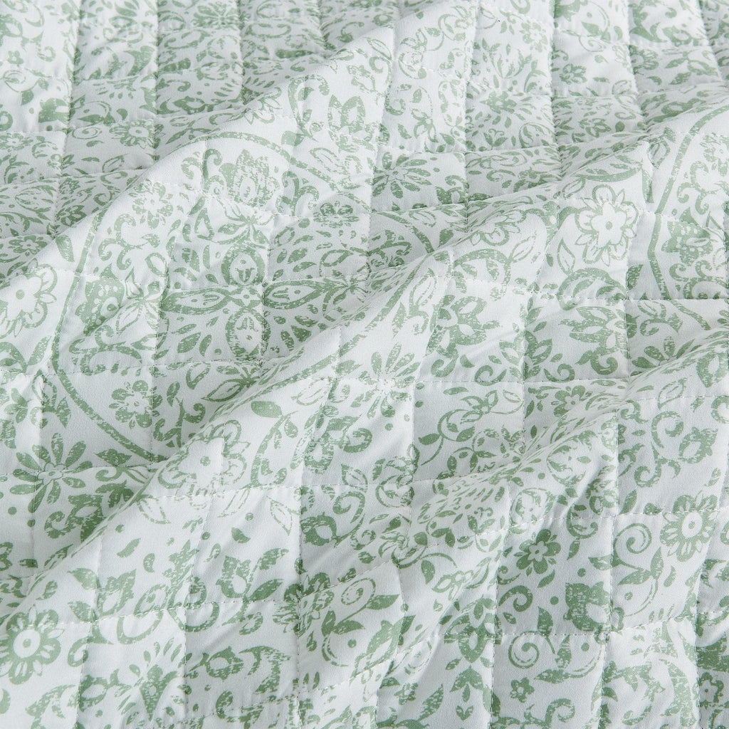 Floral Medallion Printed Microfiber Quilt Set - Kaleigh Collection, photo 5 of 10