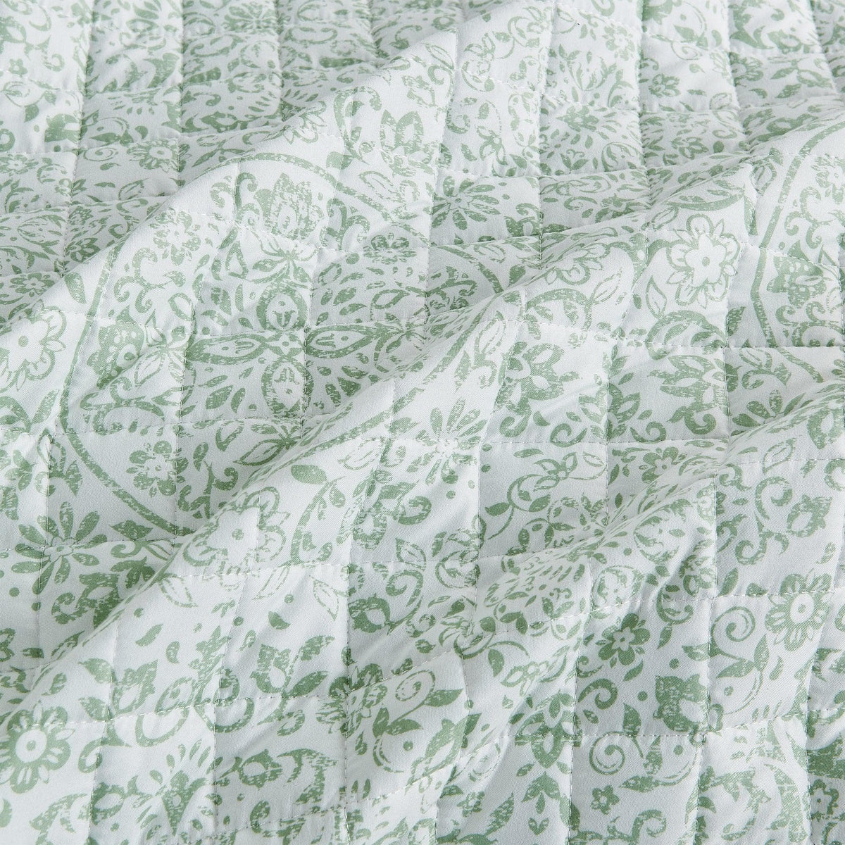 Floral Medallion Printed Microfiber Quilt Set - Kaleigh Collection, photo 5 of 10