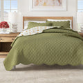 Floral Print Scalloped Edge Cotton Quilt Set - Illiana Collection