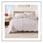 Floral Print & Scalloped Edge Cotton Quilt Set - Sandie, photo 3 of 12