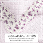 Floral Print & Scalloped Edge Cotton Quilt Set - Sandie, photo 2 of 12