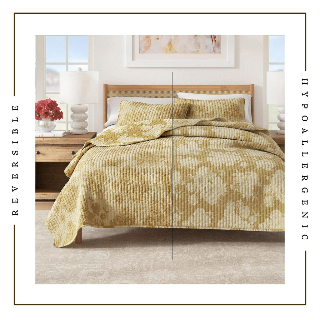 Floral Printed Cotton Quilt Set - Corin Collection, photo 13 of 15