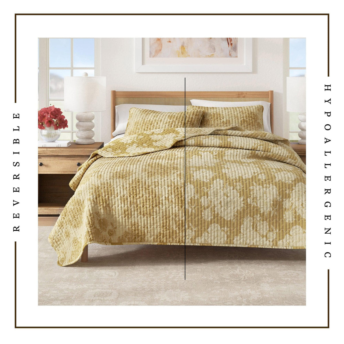 Floral Printed Cotton Quilt Set - Corin Collection, photo 13 of 15
