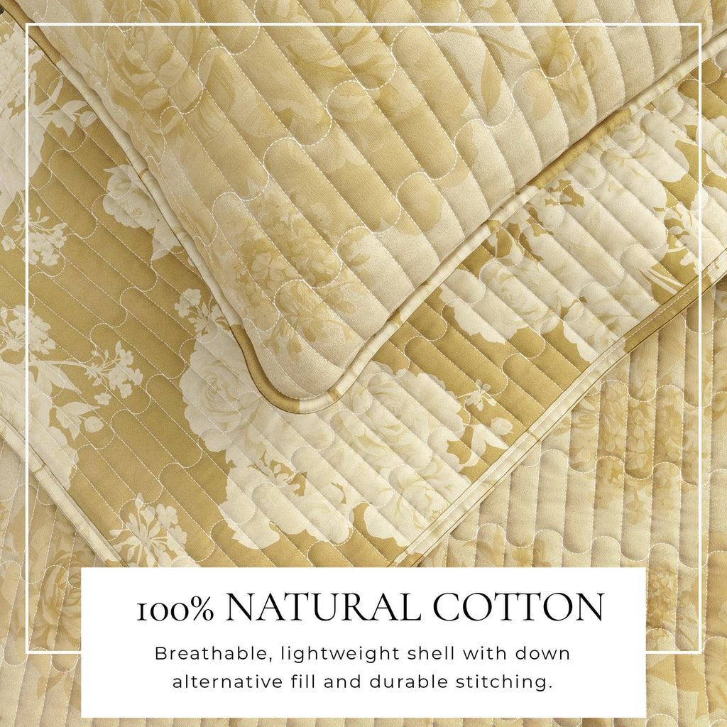 Floral Printed Cotton Quilt Set - Corin Collection, photo 12 of 15