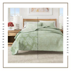 Floral Printed Cotton Quilt Set - Corin Collection, photo 8 of 15
