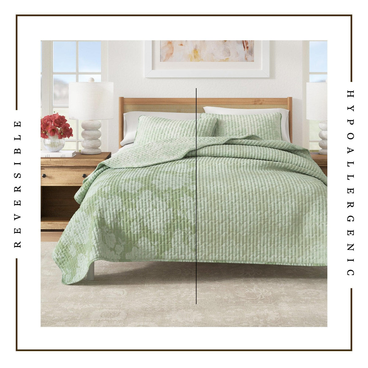 Floral Printed Cotton Quilt Set - Corin Collection, photo 8 of 15