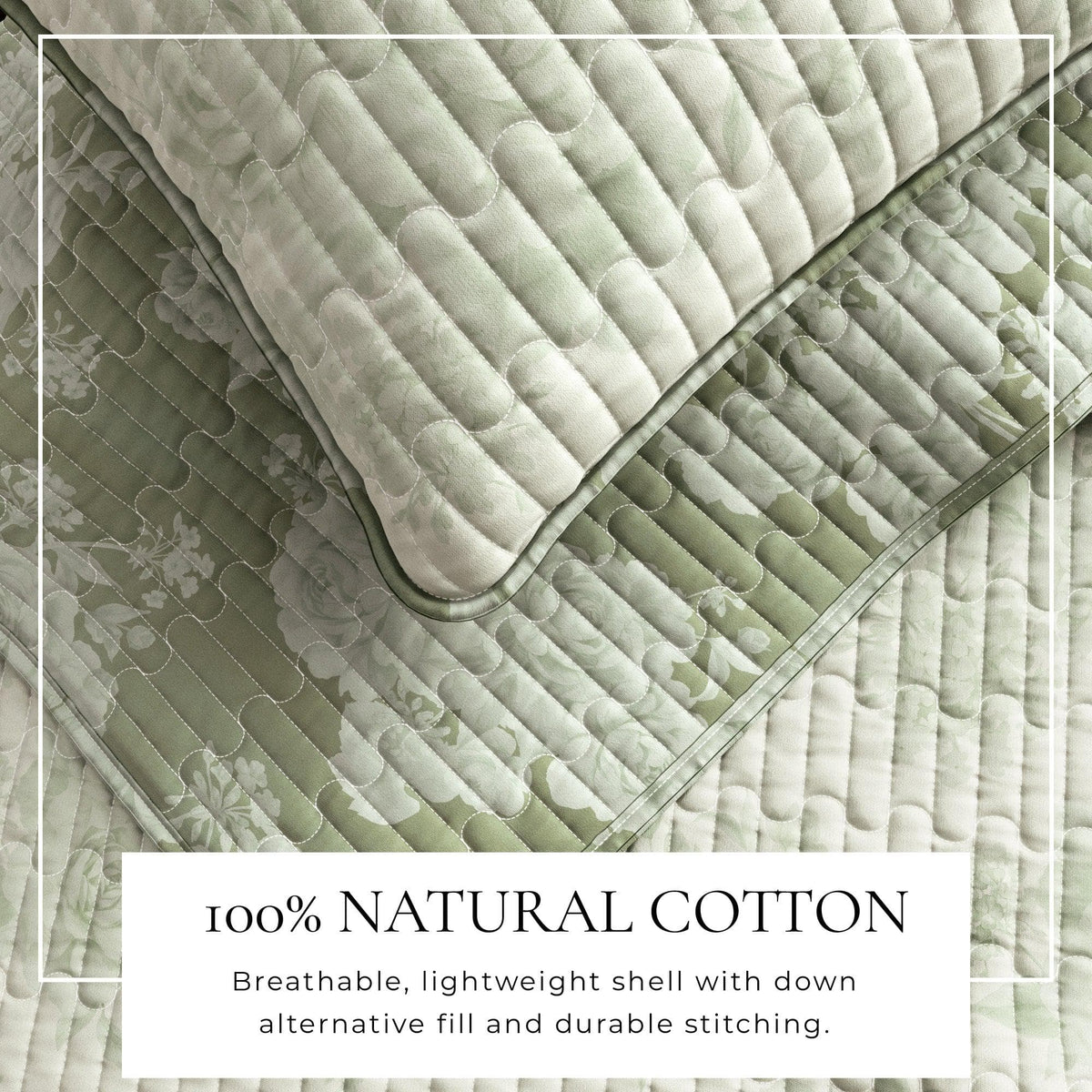 Floral Printed Cotton Quilt Set - Corin Collection, photo 7 of 15