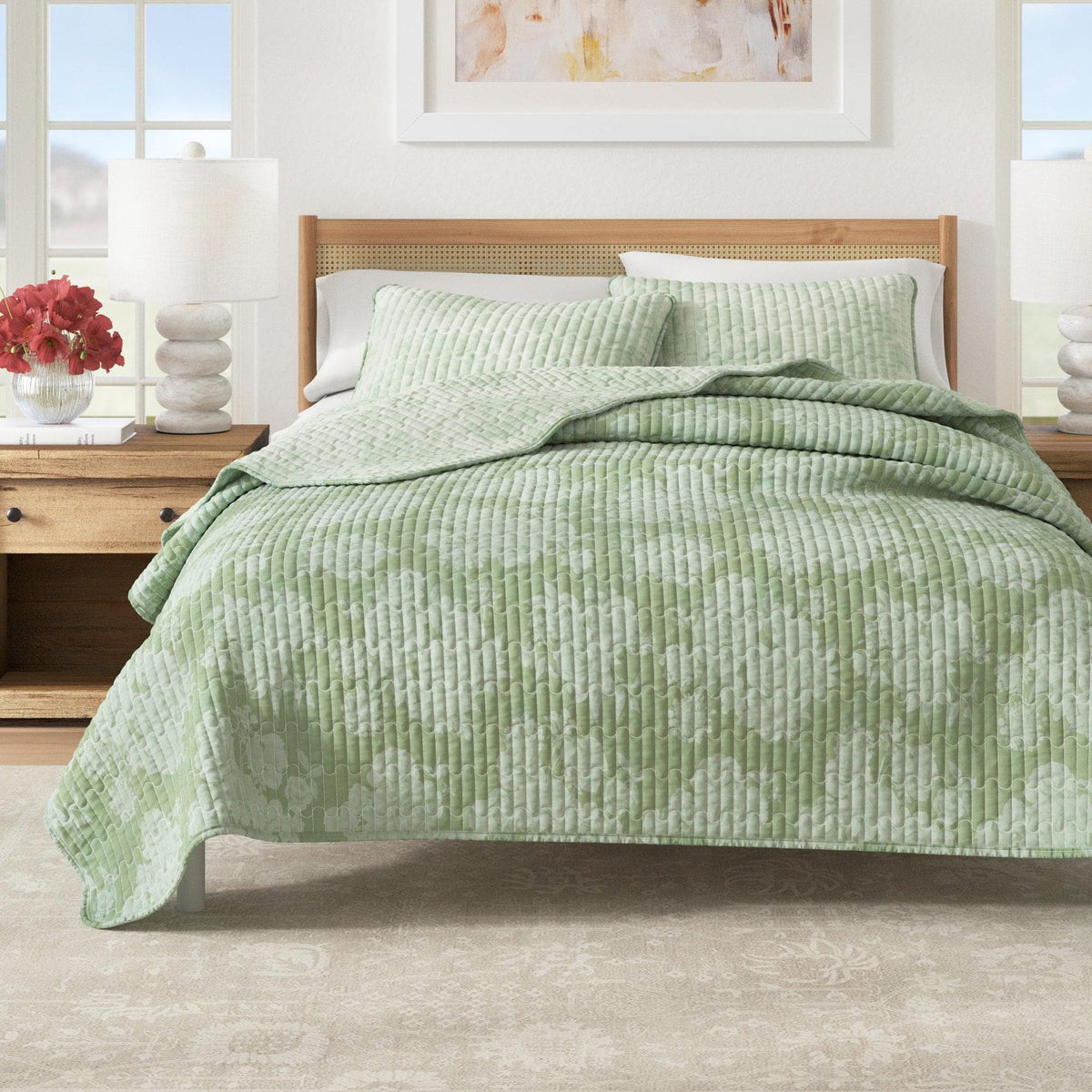 Floral Printed Cotton Quilt Set - Corin Collection, photo 6 of 15