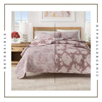 Floral Printed Cotton Quilt Set - Corin Collection, photo 3 of 15