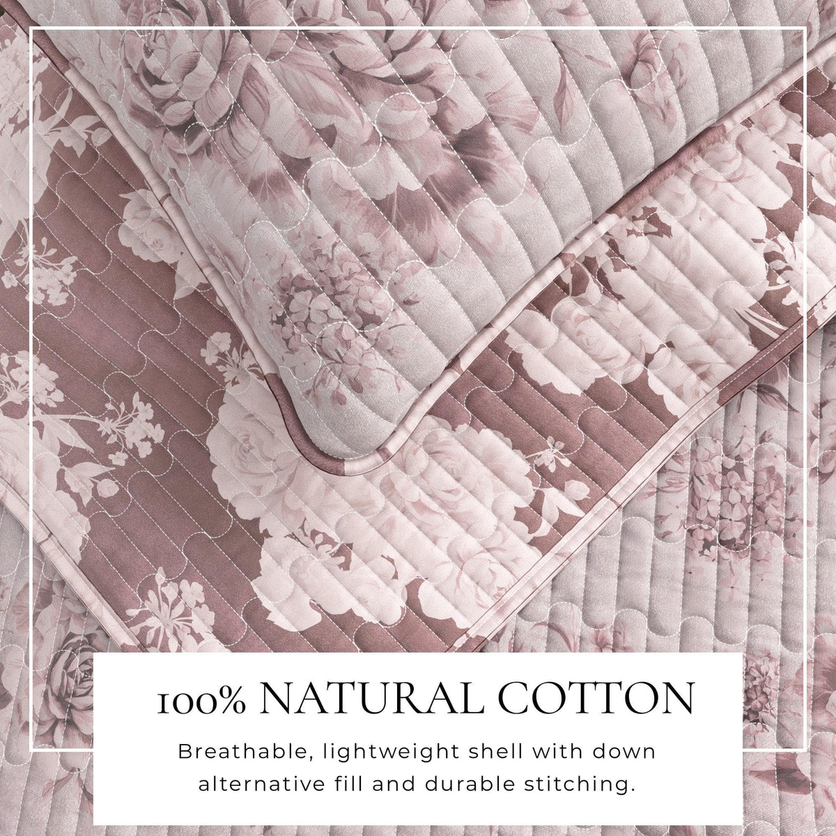Floral Printed Cotton Quilt Set - Corin Collection, photo 2 of 15