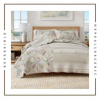 Floral Printed Cotton Quilt Set - Mendocino Collection, photo 9 of 12